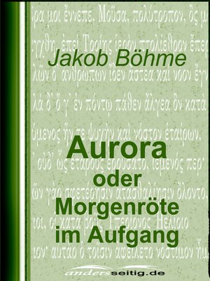 cover image of Aurora oder Morgenröte im Aufgang